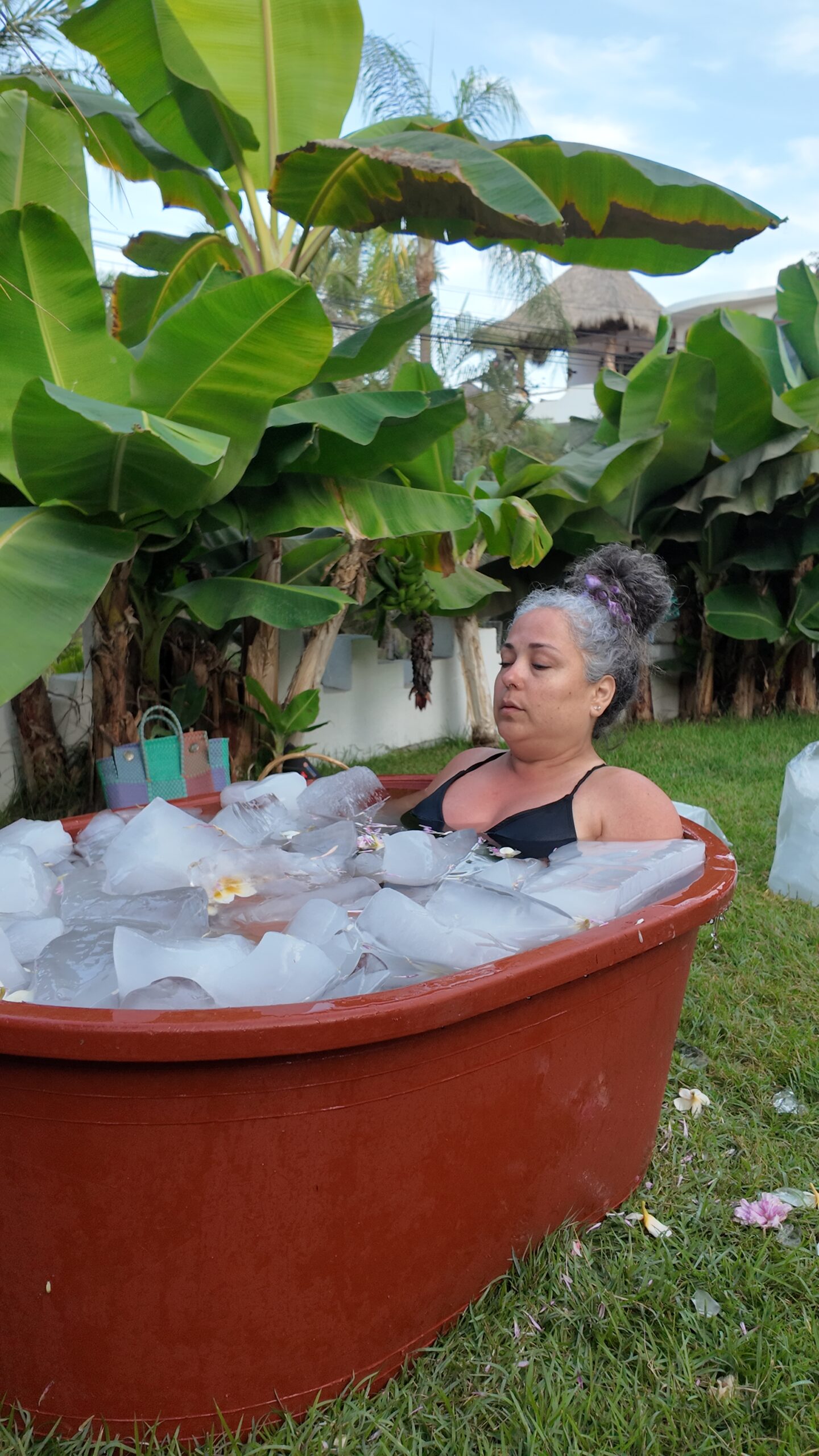 ice bath en surf camp